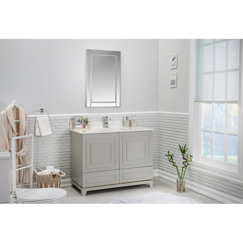 Ensemble de meuble-lavabo avec miroir 41,3 "Chanty, gris