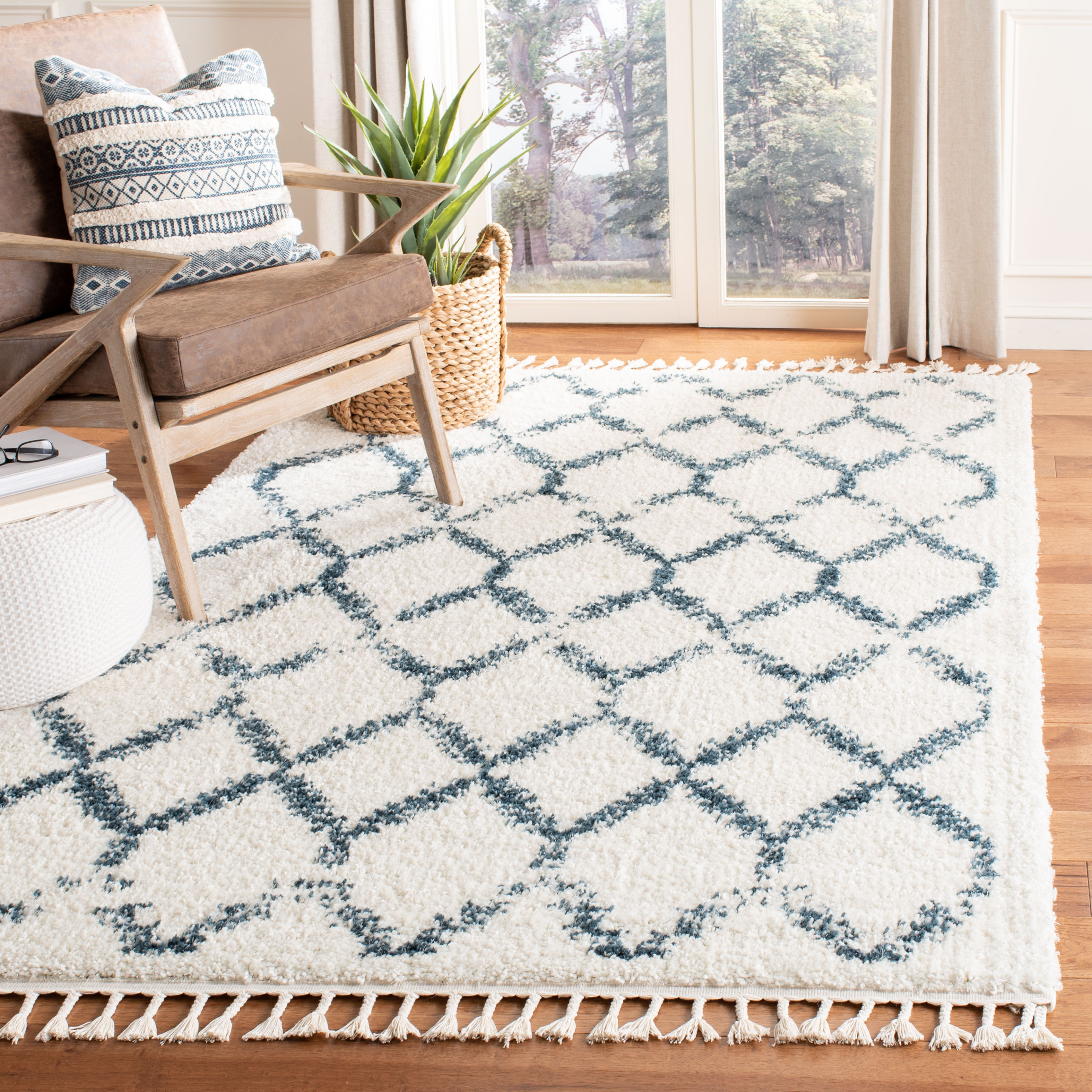 Blue and cream rug discount
