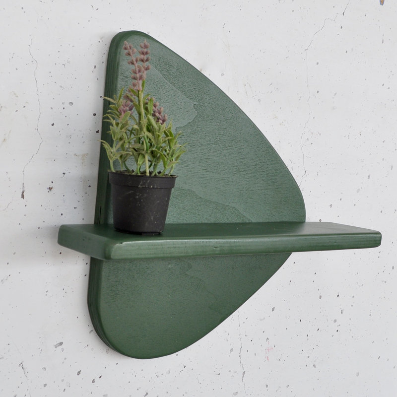 Modern Decorative Wooden Wall Shelf, Dark Green, 13.8 x 12.6 x 4.3 inches | 100% Plywood, Wall-Mountable | Stylish Storage Solution for Home Decor, Perfect for Living Room or Bedroom Accent