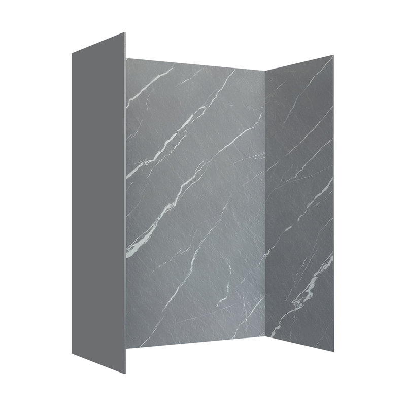 Mistelle X P 36 po P x 86 po Ensemble de 3 panneaux de douche muraux effet de pierre gris H, Marbre gris