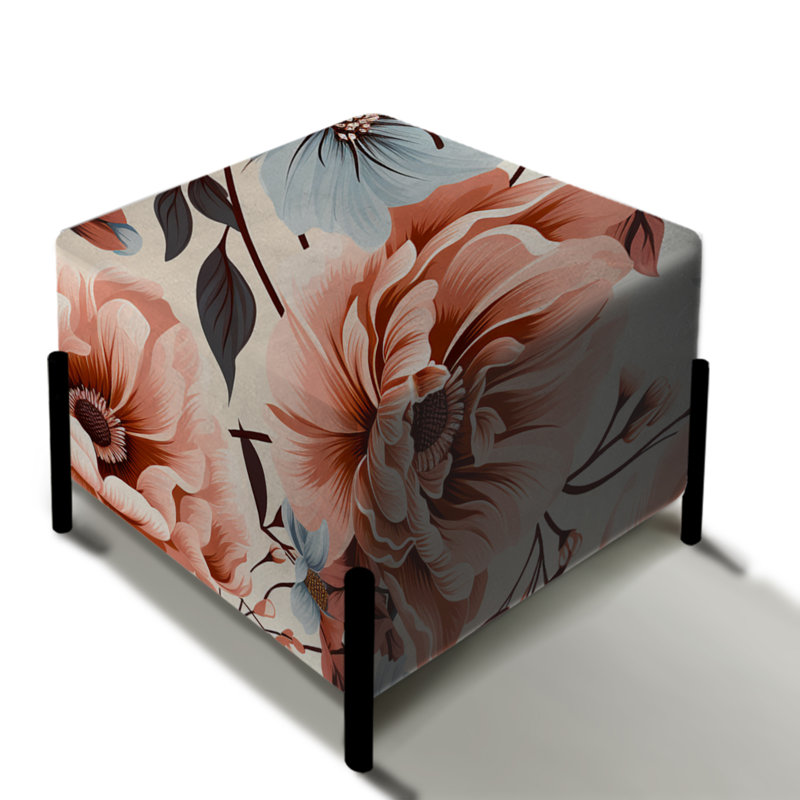 Rétro nostalgie rose floral fantaisie - repose-pieds carré floral