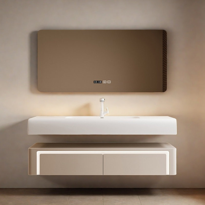 Armoire de salle de bain simple et moderne, H 16,9 po x l 66,9 po x P 21,6 po