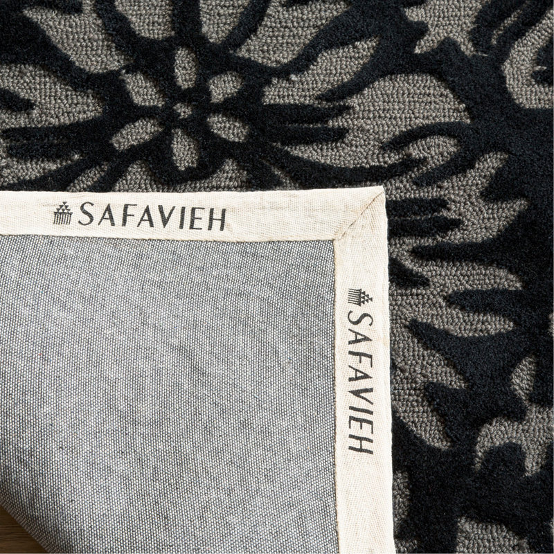 Kuhlman Hand Hooked Performance Damask Rug, Rectangle 9' x 12'