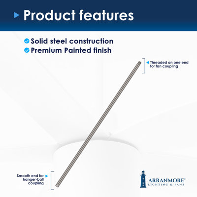 Steel Fan Threaded End Downrod