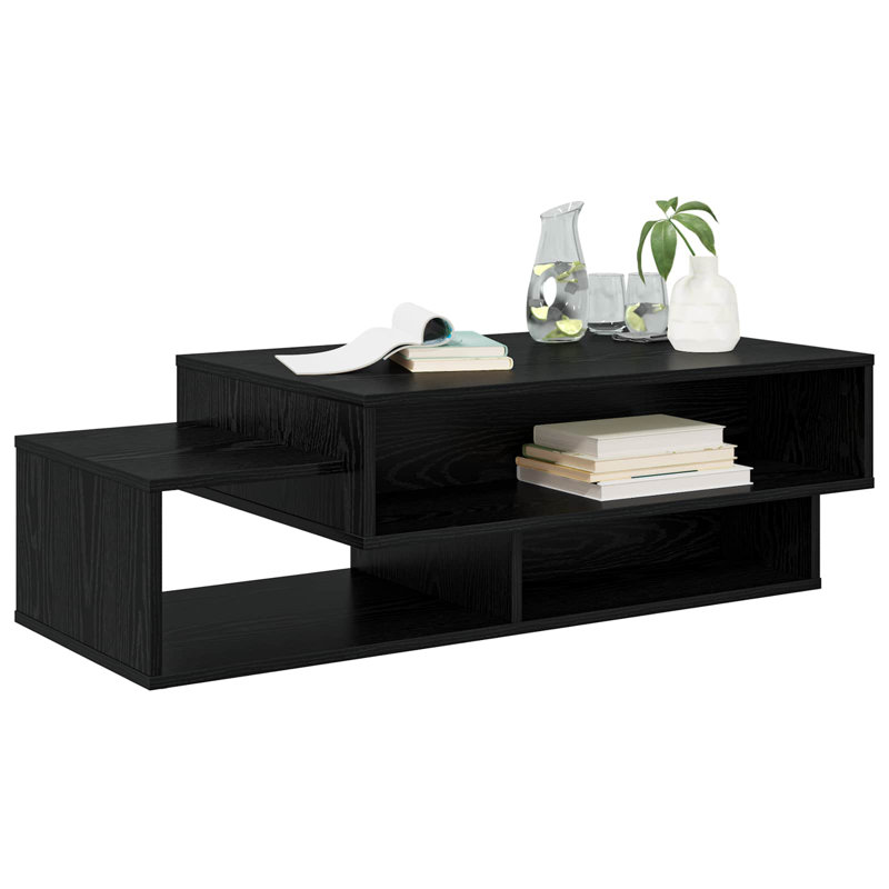 Coffee Table with Storage, Black Oak