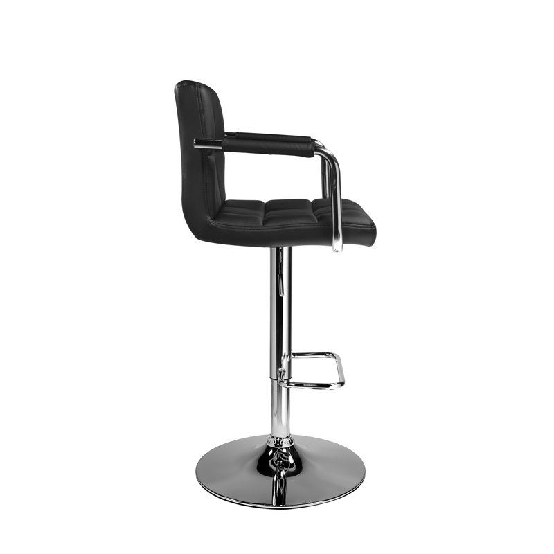 Tabouret de bar pivotant à hauteur réglable Dibella, Noir