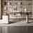 Brown+White Free Form Manufactured Wood+Barenia with 2 drawers desk-300807760