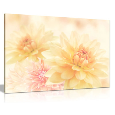 Flowers Off White - Wrapped Canvas Print
