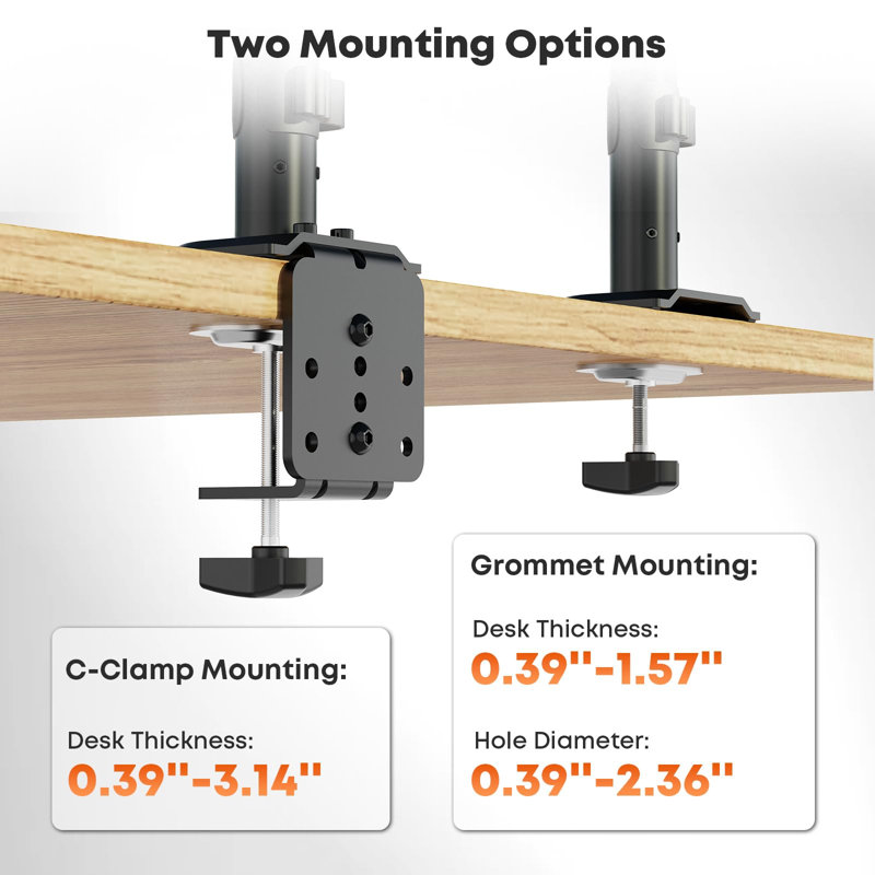 PUTORSEN Desk Mount for Laptop Up to 18'' & 17-32'' Monitor