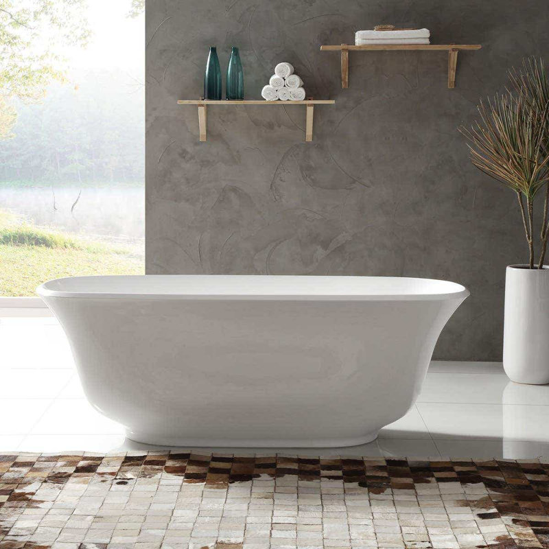 59'' x 31'' Freestanding Soaking Acrylic Bathtub