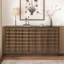 Armoire de rangement moderne à 4 portes avec portes géométriques 3D et garniture en métal