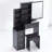 29.2" Small Space Vanity Table with Sliding Mirror, Stool and High Capacity Storage