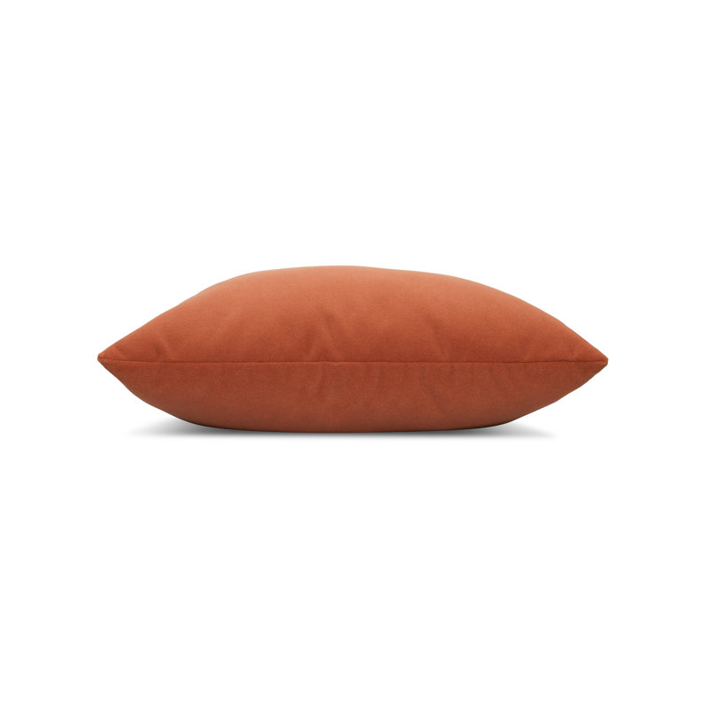 Lush Velvet Performance Pillow Cover & Insert, Papaya, Square