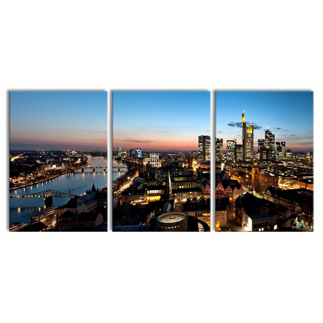 3-tlg. Leinwandbilder-Set Frankfurt Skyline