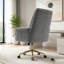 Chaise de bureau ergonomique à dossier moyen avec base dorée luxueuse-1775827169