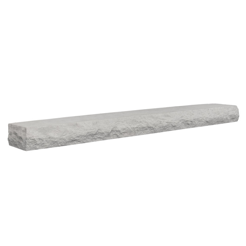 Natural Cut Stone Edge Non-Combustible Mantel Shelf, Arctic Blast, 72"