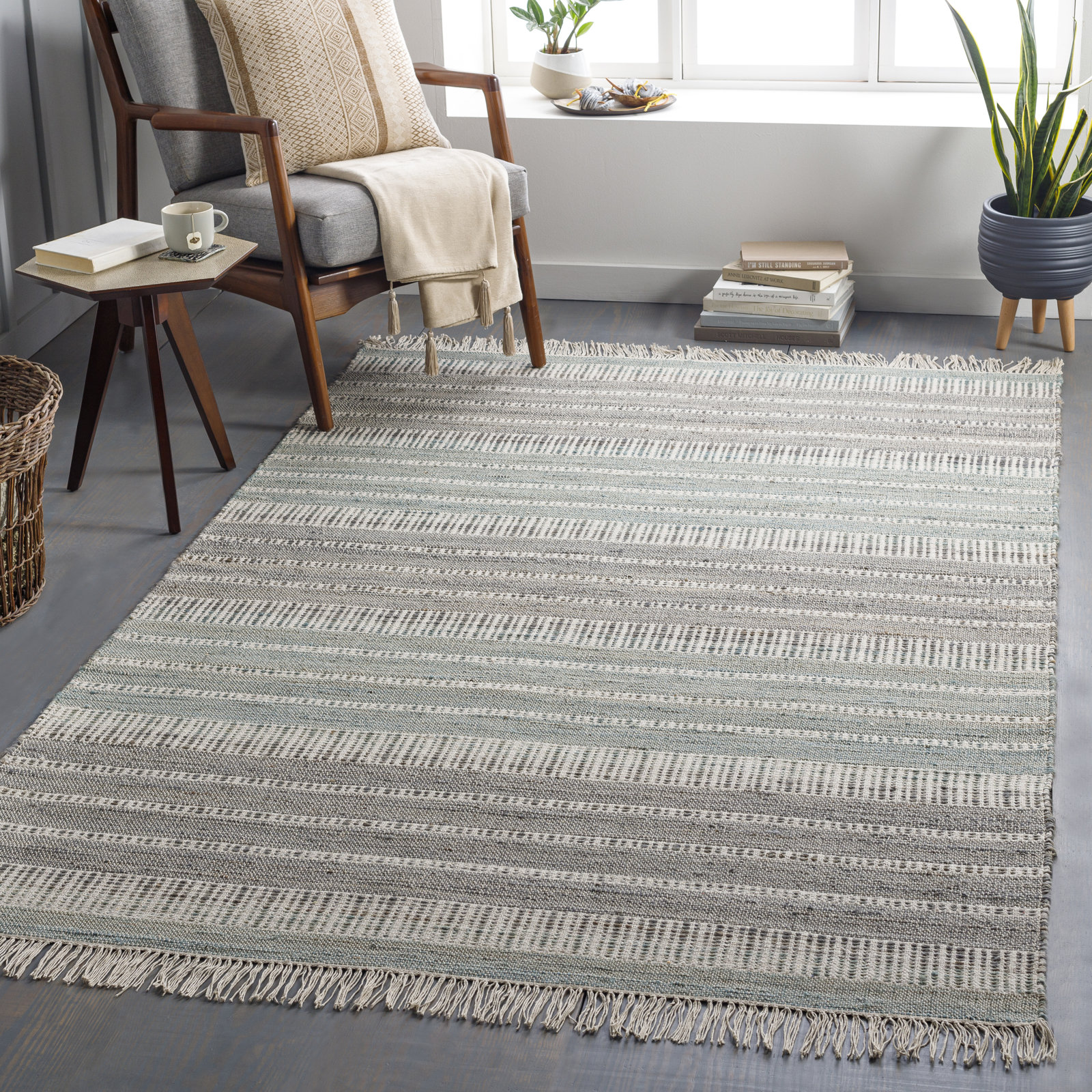 Haiya Handmade Rug, Rectangle 5' x 7'6"