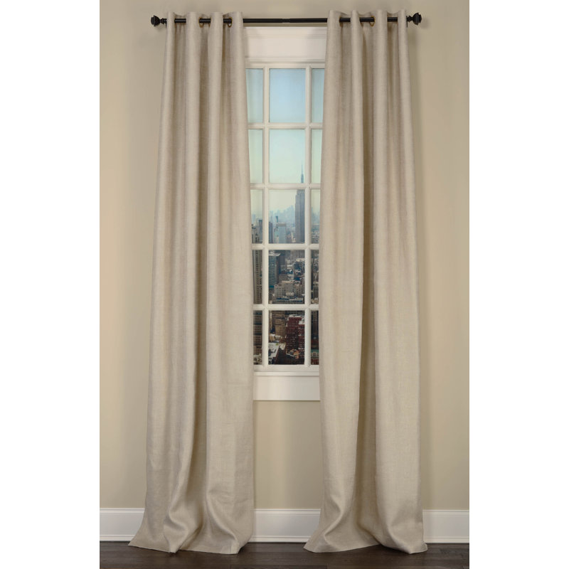 Foil Room Darkening Curtain, Ivory/Gold, 48"W x 96"L