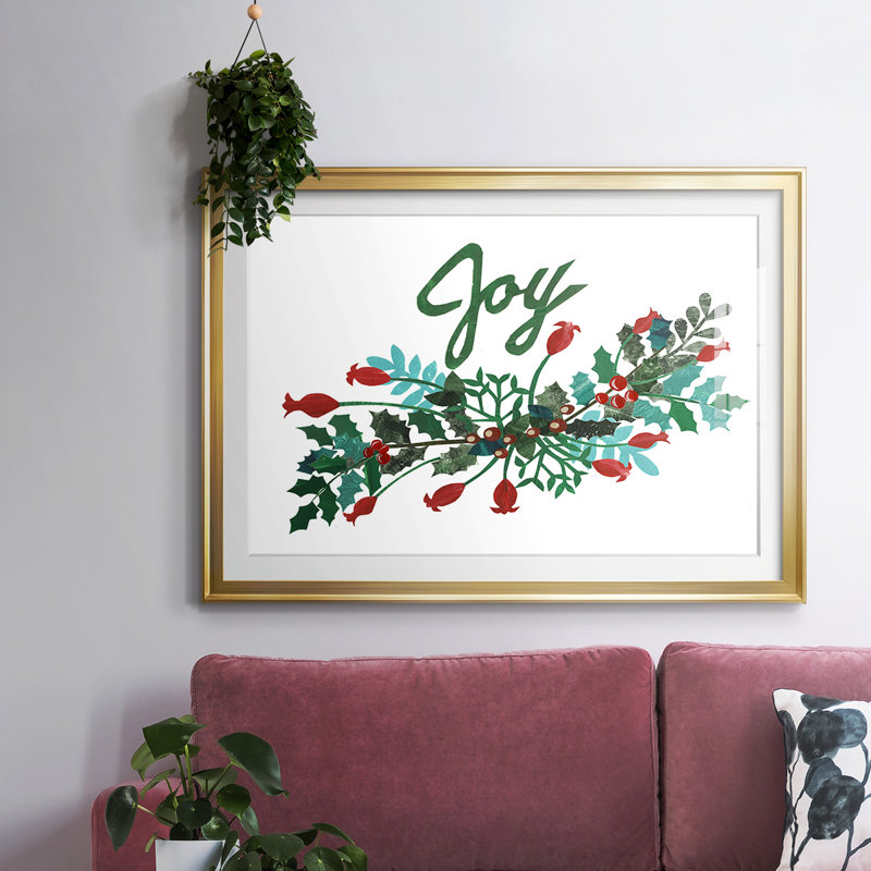 «Cut Wreath Christmas I», impression sur papier, Or, H 19 po x l 27 po x P 1,5 po