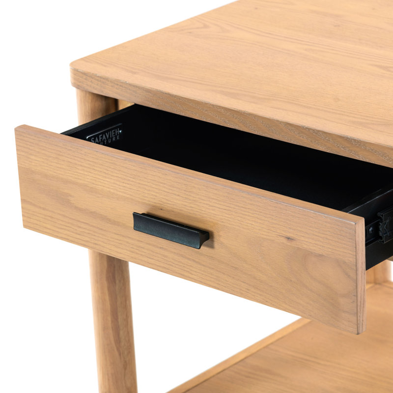 Jaylessa Wood 1 Drawer End Table, Natural