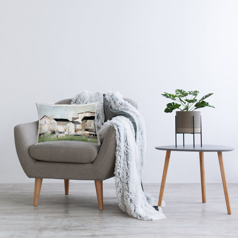 Cluster of Buildings Abstraction Decorative Printed Throw Pillow by Ethan Harper
