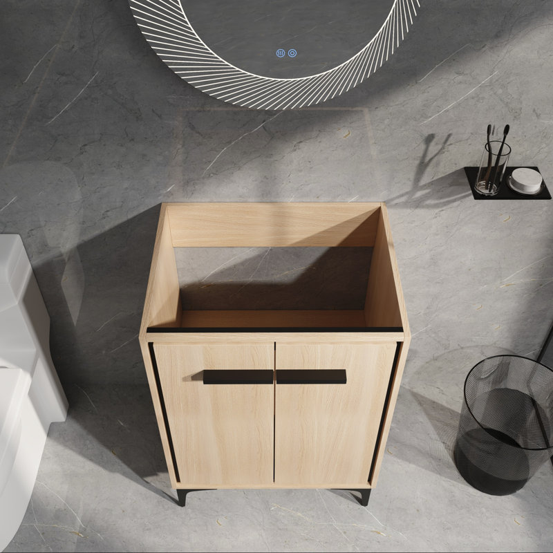 Base de meuble-lavabo simple 24 po avec rangement à fermeture en douceur