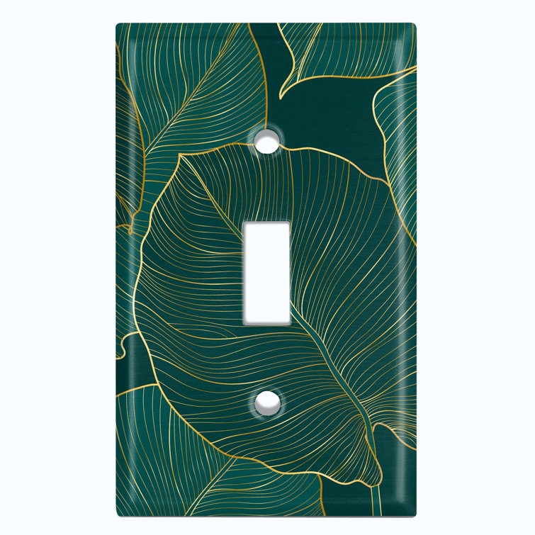 WorldAcc Green Monstera Plant Leaves 1 - Gang Toggle Light Switch ...