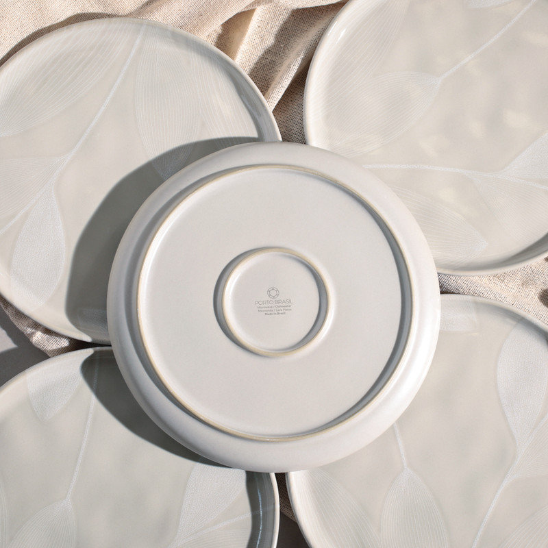Handcrafted Round Porcelain Salad/Dessert Plates, Set of 6