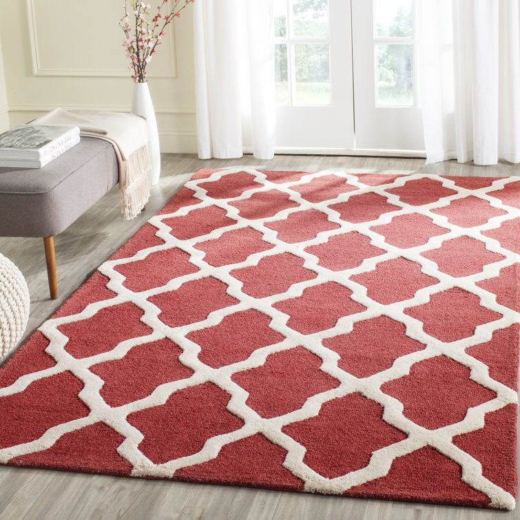 Dasilva Geometric Wool Hand Woven Area Rug