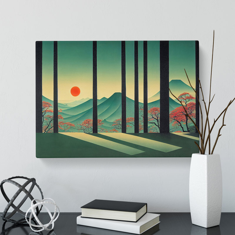 Retro Japanese Forest Vol.3 - Wrapped Canvas, 35cm H x 50cm W x 3cm D