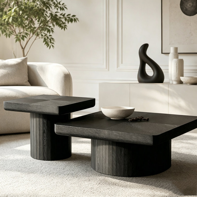 Ensemble de tables basses 2 pièces Modern, Noir
