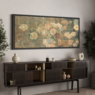 Abstract Botanical Vintage Flower Bouquets French Country Floral Extra Large Pictures Framed Canvas Print Wall Art