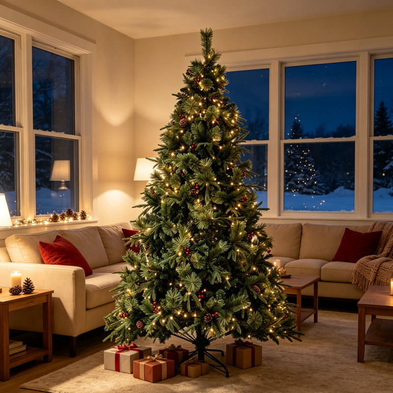 Arbre de Noël artificiel 7,5 pi pré-éclairé, 7.5'