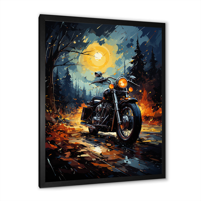 «Vintage Durty Bike Memory On The Road II», Cadre simple noir, H 32 po x l 16 po x P 1 po