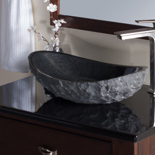 Absolute Black Granite Oval Vessel Bathroom Sink
