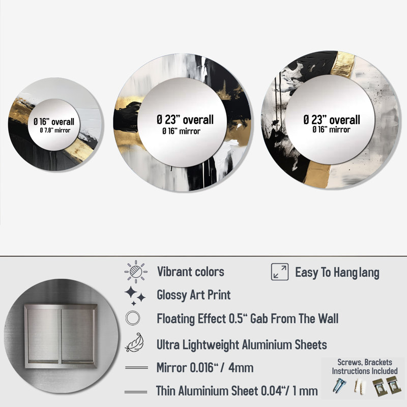 Warnant Metal Round Mirror