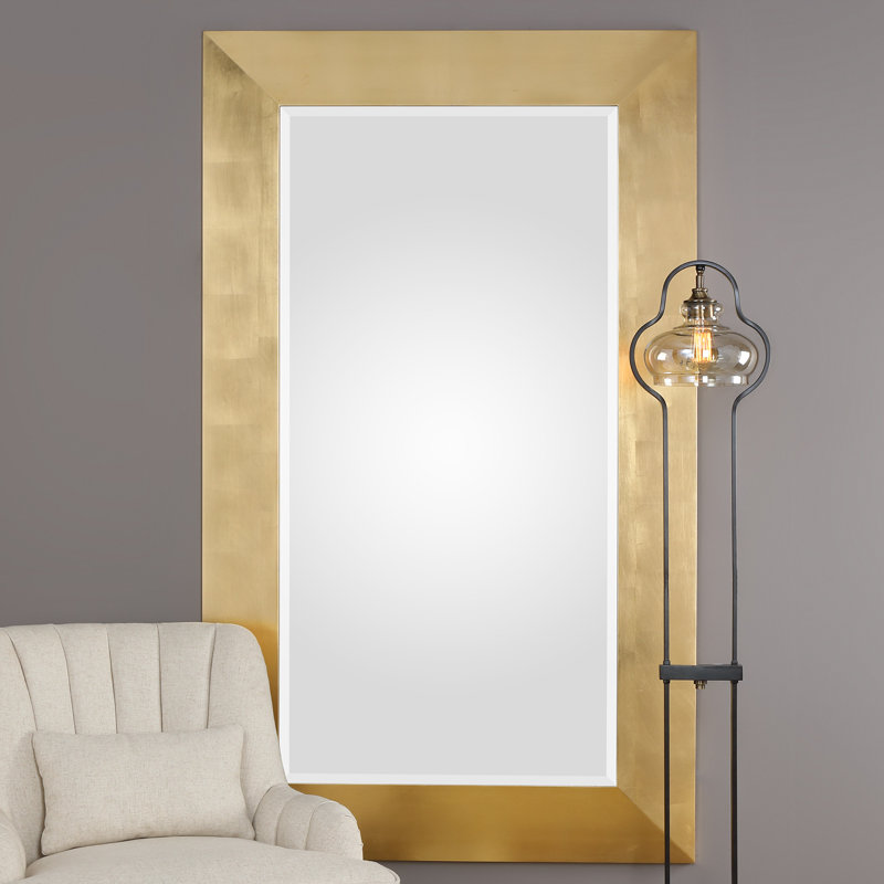 Harbe Wood Rectangle Wall Mirror