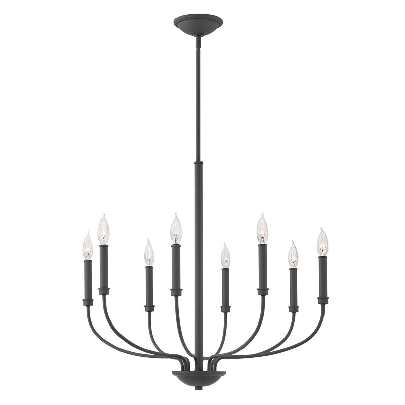Lustre traditionnel / classique à 8 lumières de style bougie Alister, Bronze Buckeye