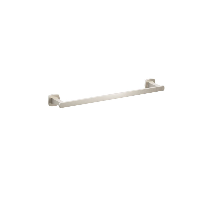 Porte-serviettes évasé transitionnel 9 po avec rosette carrée Emtek, H 1,625 po x L 19,375 po x P 3,125 po, Satin Nickel