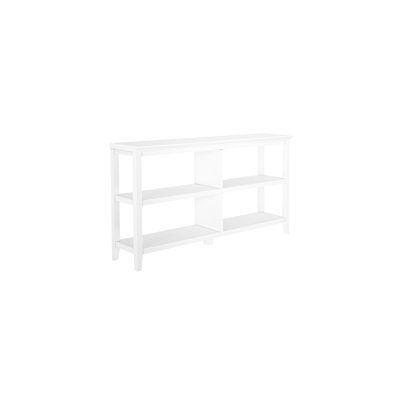 Low Profile White Bookshelf, 2 Shelves, 30.5"H, 13.57 In Width, Entryway Bookshelf With 30.03 Height, 14"D, Suitable For Entryway, Step - By Guide