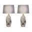 Lampe de table en céramique Stonehaven Elegance - pierre grise naturelle - ensemble de 2