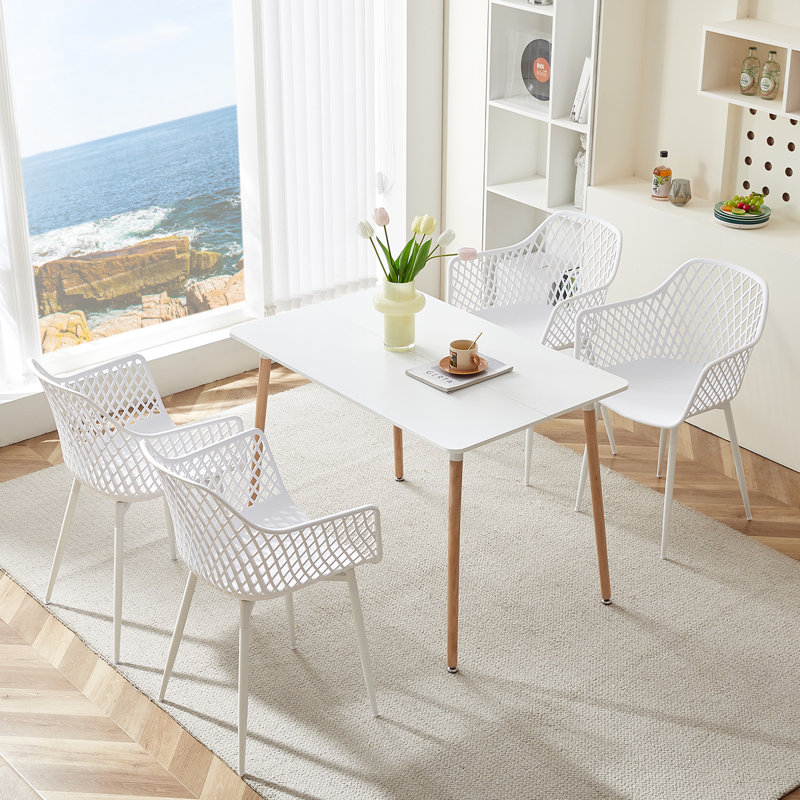 Haney 4 - Person Dining Set, White
