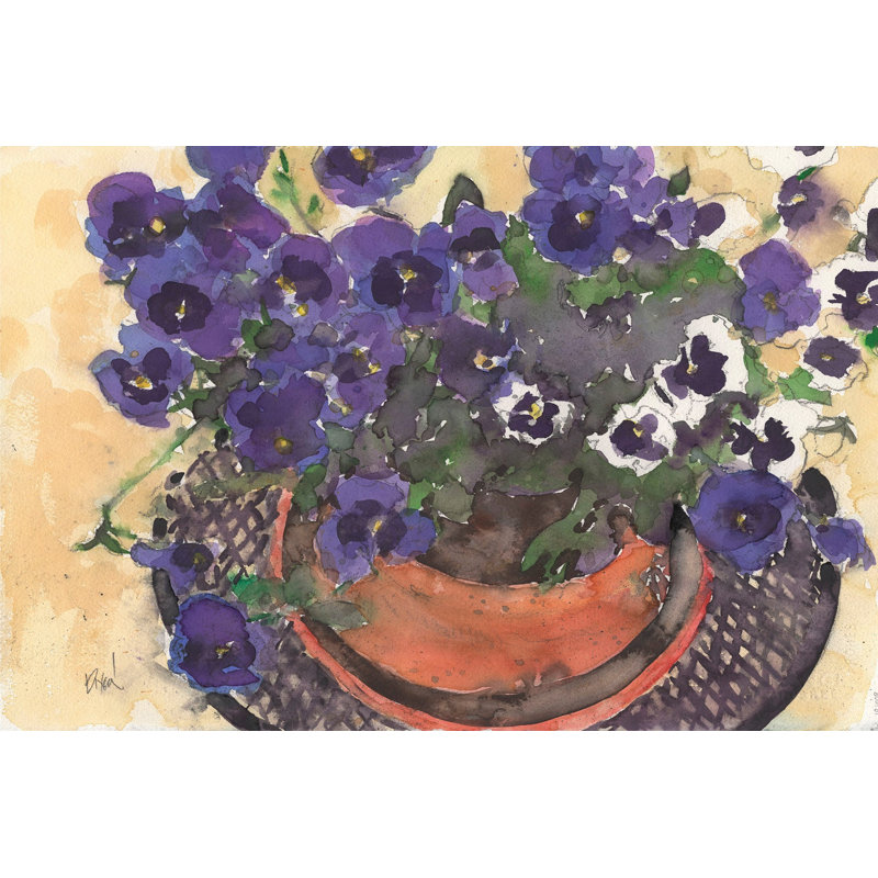 "Violet Blooms" Print on Wrapped Canvas, 24" H x 36" W x 1.5" D