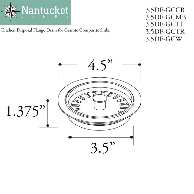 Disposal Trim For Granite Composite Sinks, Matte Black