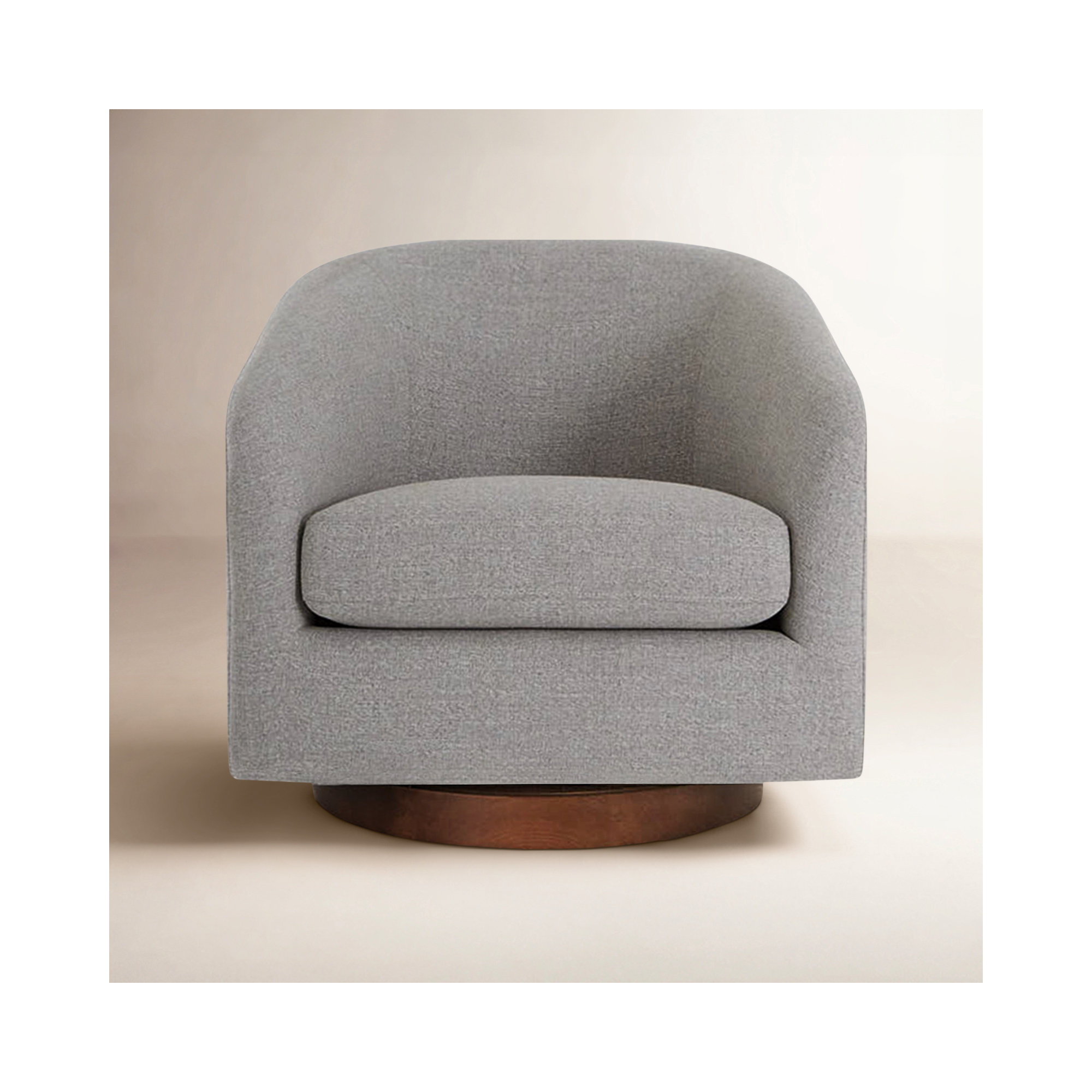 Bennett Upholstered Swivel Barrel Chair, Fredrickson Marble Basketweave