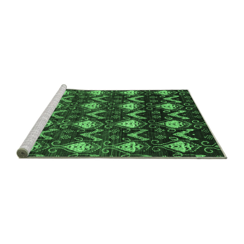 Washable Geometric Indoor Rug, Square 5'