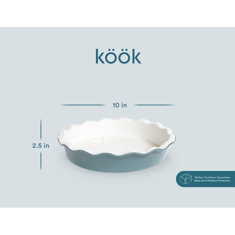 Kook Nonstick Ceramic Pie Pan, Slate Gray