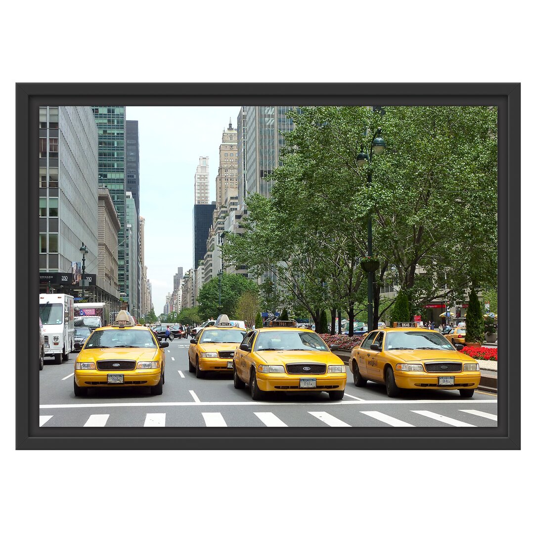 Gerahmtes Wandbild Taxis in New York