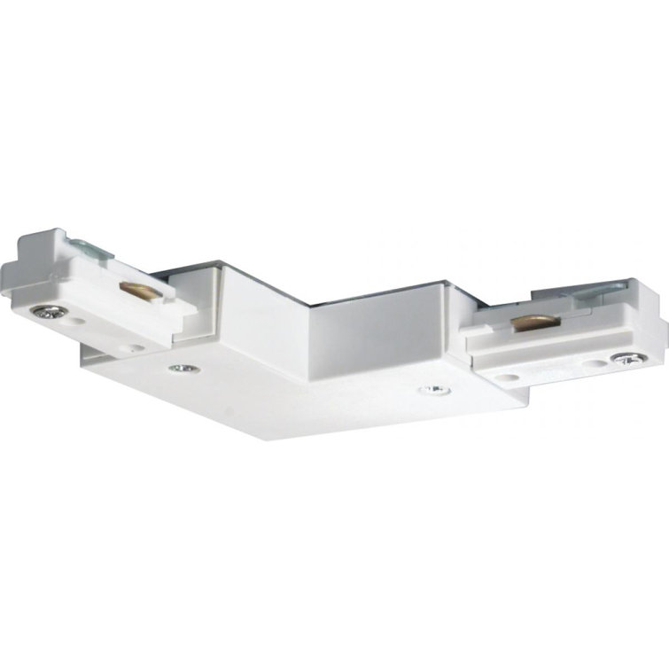 L Track Light Connector in White