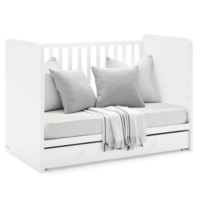 Bianca White 4-in-1 Convertible Crib with Storage Drawer